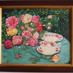 Rosen im Kaffeegeschirr 40x50