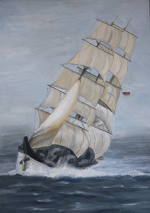 "Segelschiff", Format: 500 x 700 mm BxH, Technik: Acryl auf Leinwand