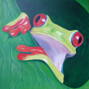 "Frosch I", Format: 600 x 600 mm BxH, Technik: Acryl auf Leinwand