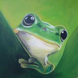 "Frosch II", Format: 600 x 600 mm BxH, Technik: Acryl auf Leinwand