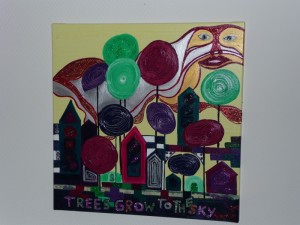 trees grow to the sky Acryltechnik