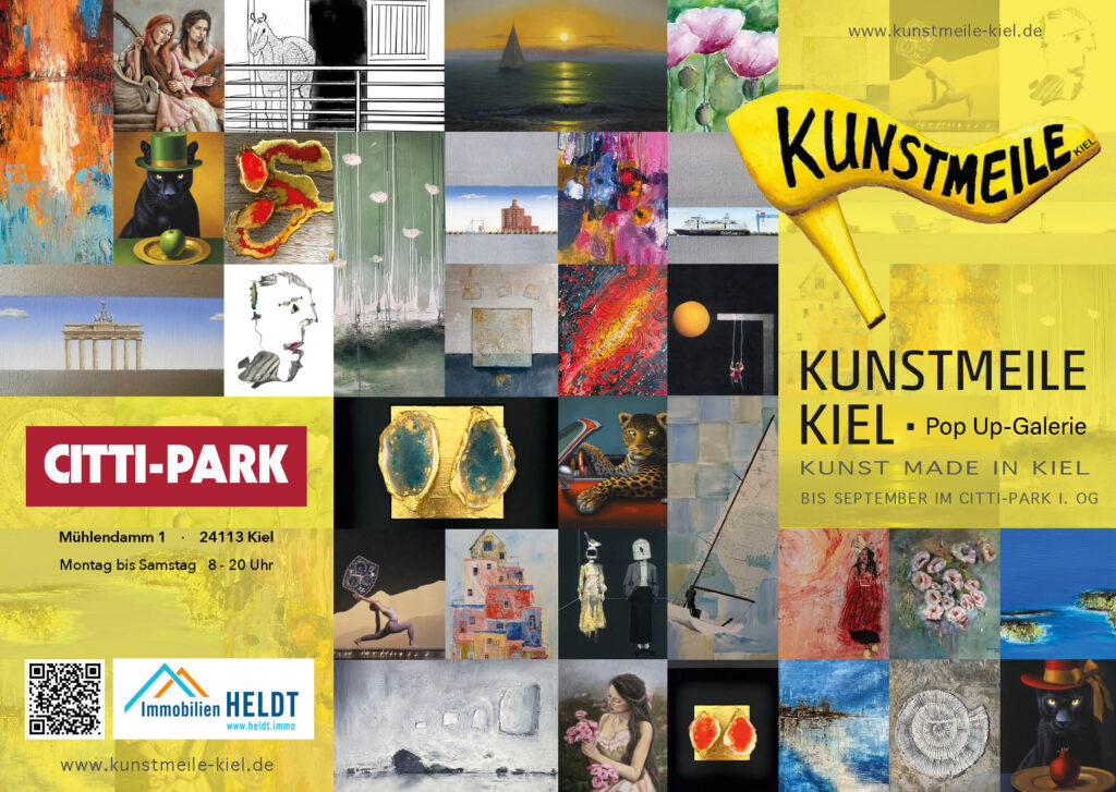 Kunstmeile Kiel Pop Up-Galerie im CITTI-PARK Kiel von Mai - September 2026 im Obergeschoss links vor Rossmann